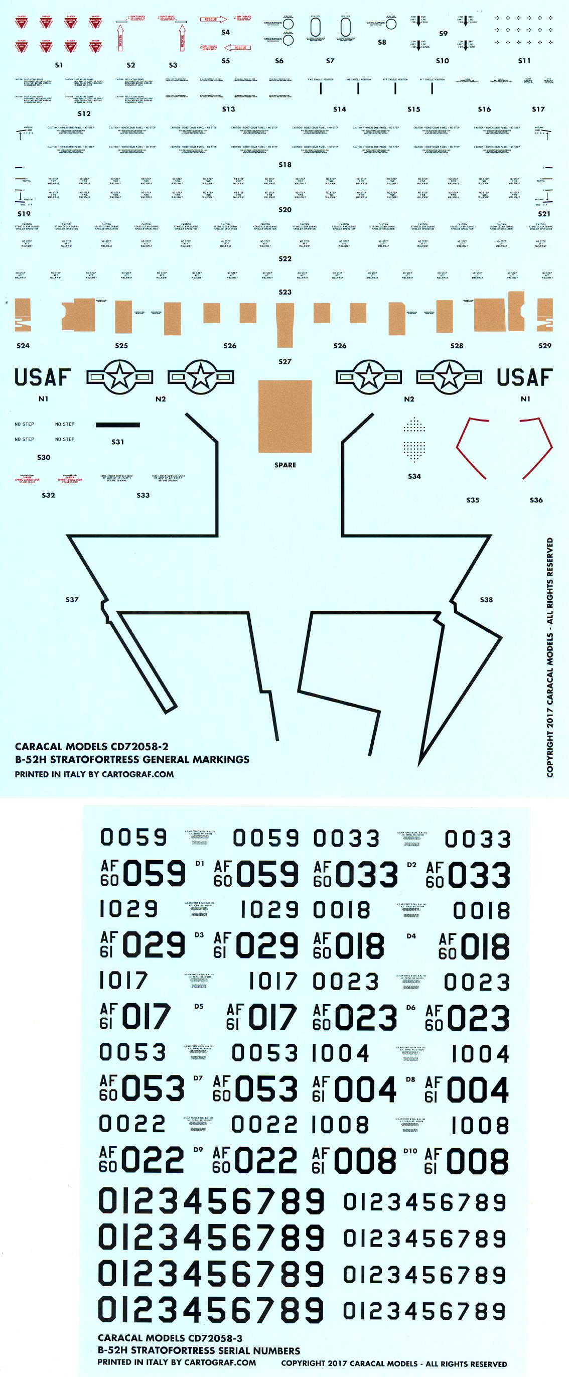 Caracal Decals 1/72 BOEING B-52H STRATOFORTRESS Strategic Bomber | EBay